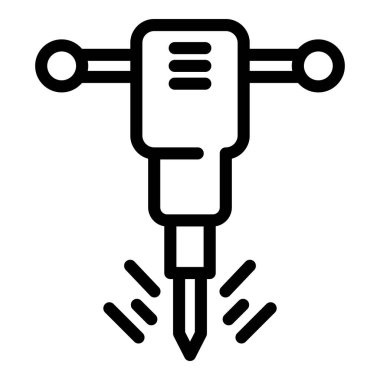 Metalürji çekiç matkap simgesi, taslak biçimi