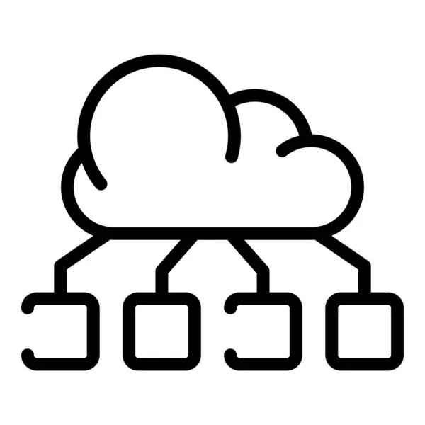Icono de control remoto de nube de datos, estilo de esquema — Vector de stock