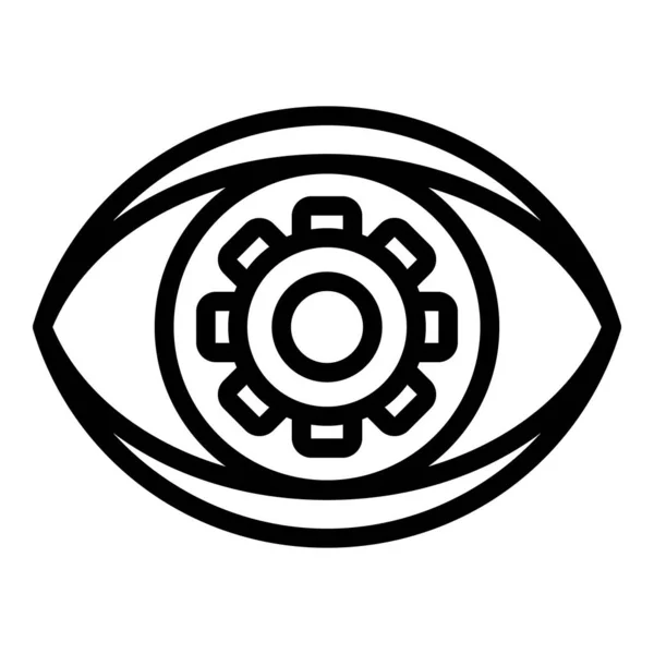 Eye Scan Fernzugriffssymbol, Umrissstil — Stockvektor