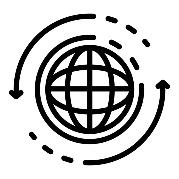 Globale Kommunikation Fernzugriff Symbol, Umriss Stil — Stockvektor