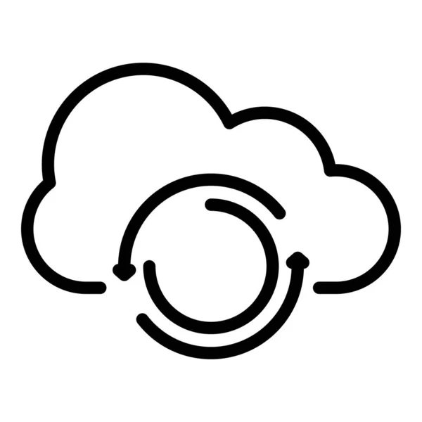 Cloud data fjärråtkomst ikon, skissera stil — Stock vektor