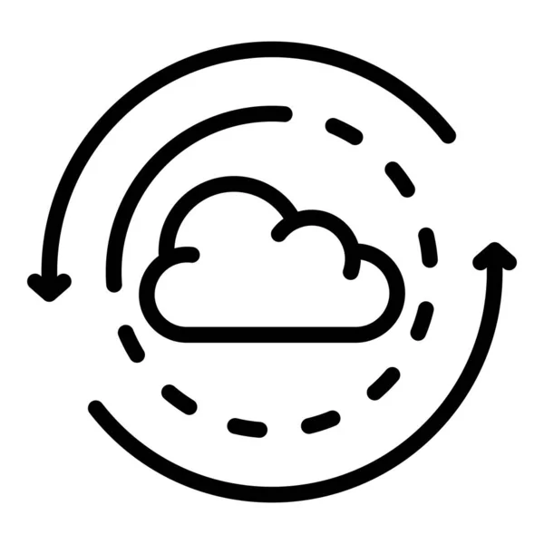 Иконка облачной операционной системы, стиль контура — стоковый вектор