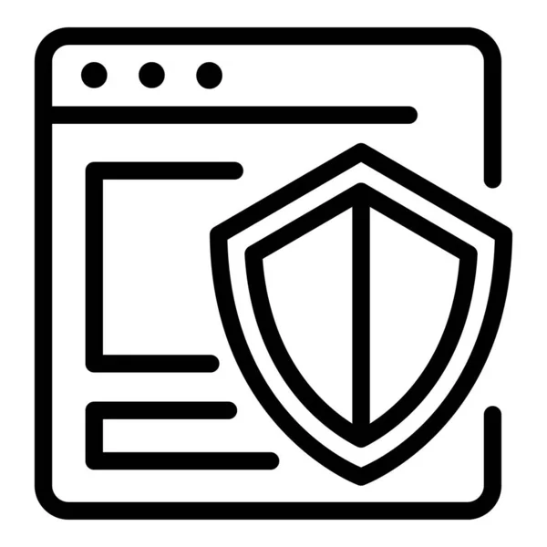 Icona del sistema operativo protetta, stile contorno — Vettoriale Stock