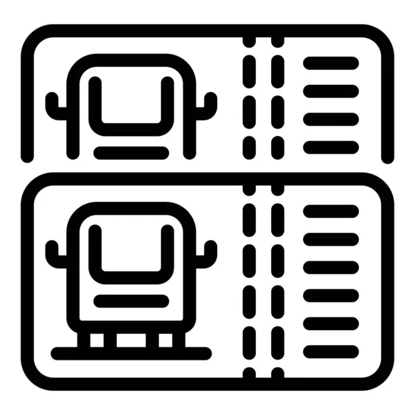 Icono de billete de autobús sin efectivo, estilo de esquema — Vector de stock