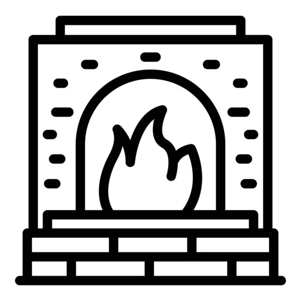 Icona del forno metallurgia, stile contorno — Vettoriale Stock