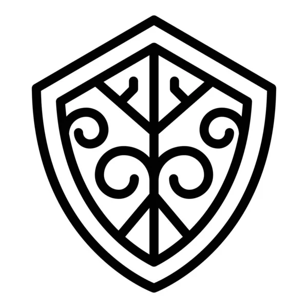 Ícone de escudo de ferreiro, estilo esboço — Vetor de Stock