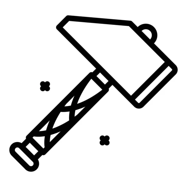 Forgeron nouvelle icône de marteau, style contour — Image vectorielle