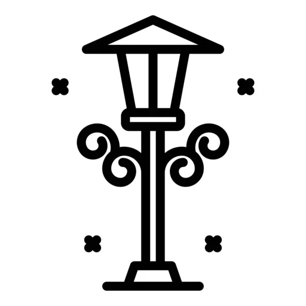Ícone de pilar de luz de rua, estilo de contorno — Vetor de Stock