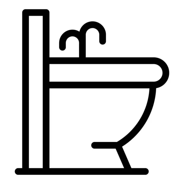 Icono de bidé de ducha, estilo de esquema — Archivo Imágenes Vectoriales