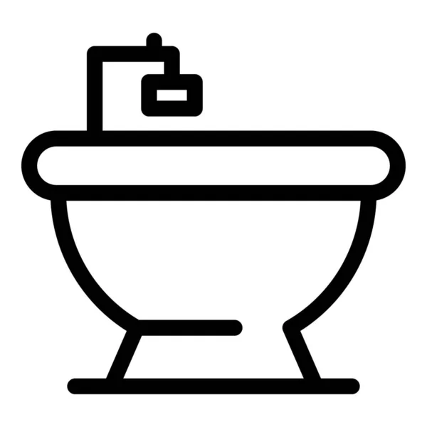 Bidet-Symbol für die Toilette, Umrissstil — Stockvektor