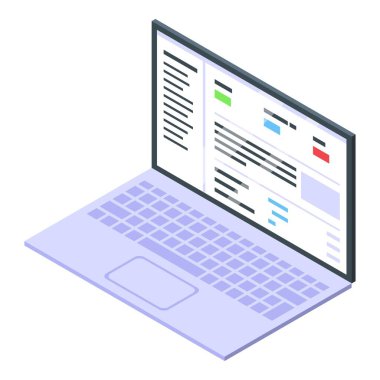 Denetleyici dizüstü bilgisayar simgesi, izometrik biçim