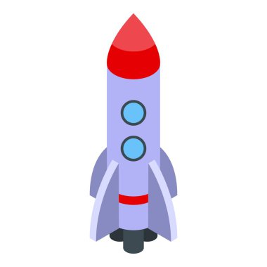 Yenilikçi başlangıç roket simgesi, izometrik biçim
