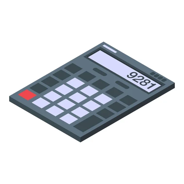 Icono de la calculadora del auditor, estilo isométrico — Vector de stock