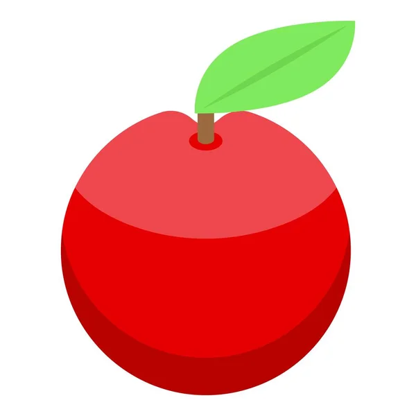 Inkluzivní vzdělávání červená jablečná ikona, izometrický styl — Stockový vektor