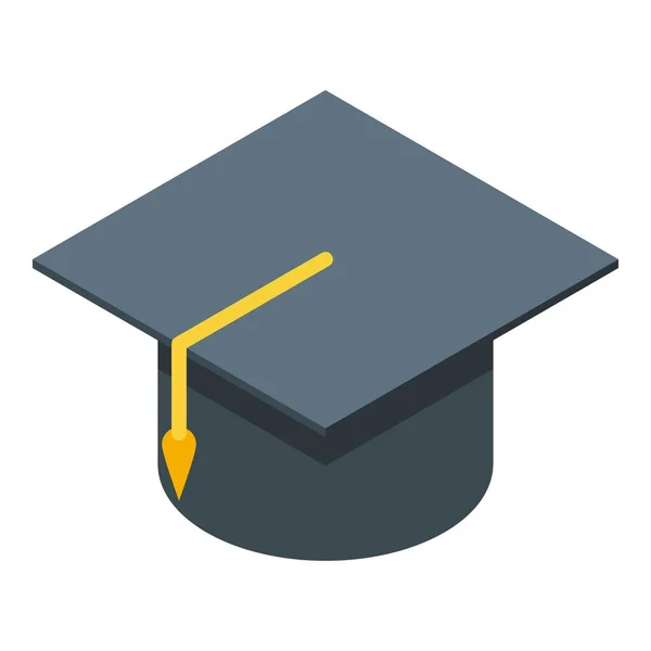 Inclusief diploma-uitreiking hoed pictogram, isometrische stijl — Stockvector