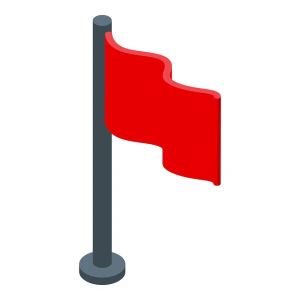 Ícone de avanço da bandeira vermelha, estilo isométrico —  Vetores de Stock