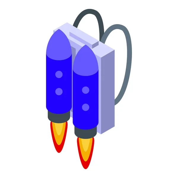 Back rockets breakthrough icon, isometric style — Stock Vector