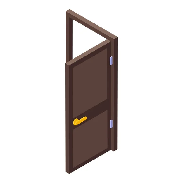 Icono de puerta abierta, estilo isométrico — Vector de stock