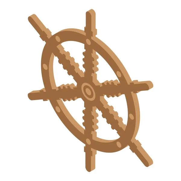 Icona della ruota della nave da crociera, stile isometrico — Vettoriale Stock