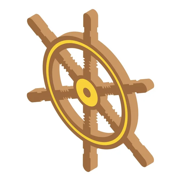 Adventure ship wheel icon, isometric style — Stock Vector