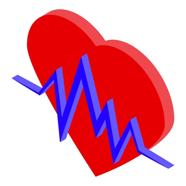 Healthy heart rate icon, isometric style — Stock Vector