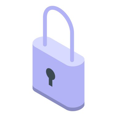 Çelik asma kilit kimlik doğrulama simgesi, izometrik biçim