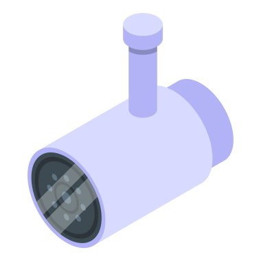 Güvenlik kamerası uzaktan erişim simgesi, izometrik biçim