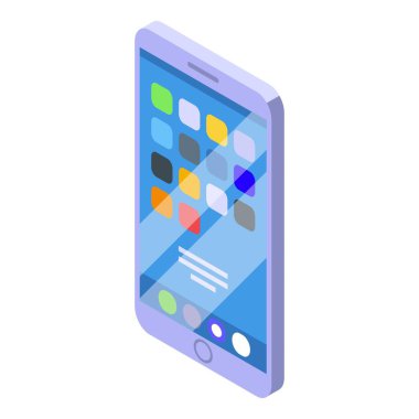 Akıllı telefon işletim sistemi simgesi, izometrik biçim