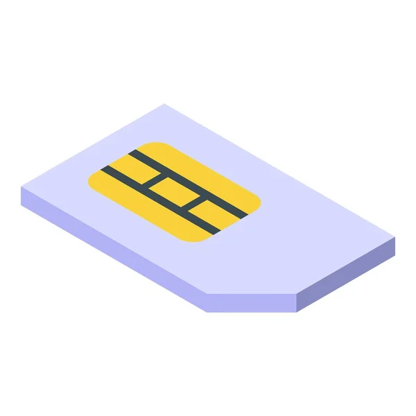Icono de tarjeta SIM personal, estilo isométrico — Archivo Imágenes Vectoriales