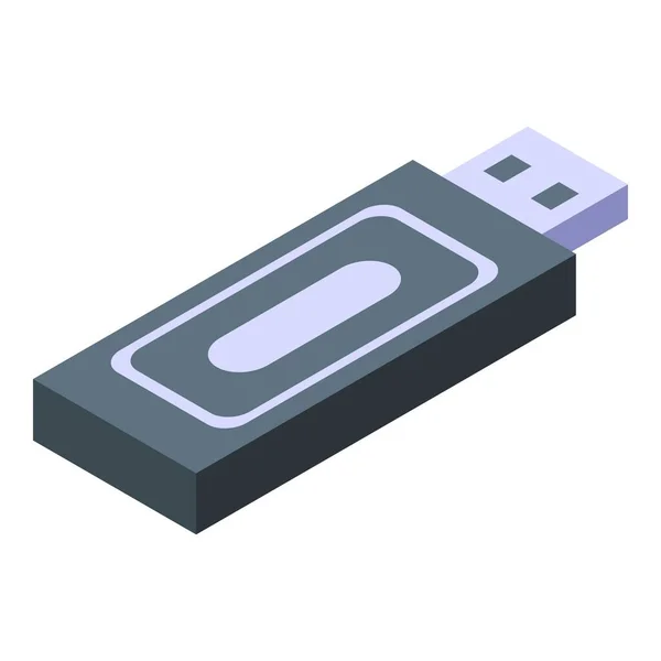 Personal information usb flash icon, isometric style — Stock Vector