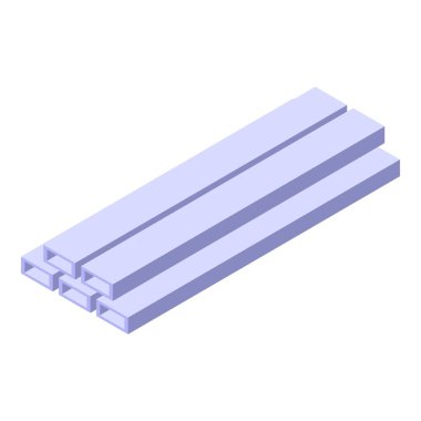 Metalurji çubukları simgesi, izometrik biçim