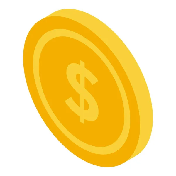 Ícone de pagamento de moeda de bilhete de ônibus, estilo isométrico —  Vetores de Stock