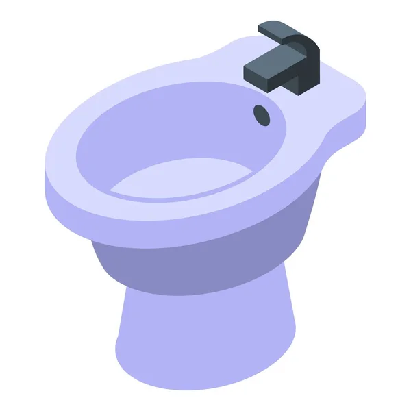 Icône bidet en céramique, style isométrique — Image vectorielle