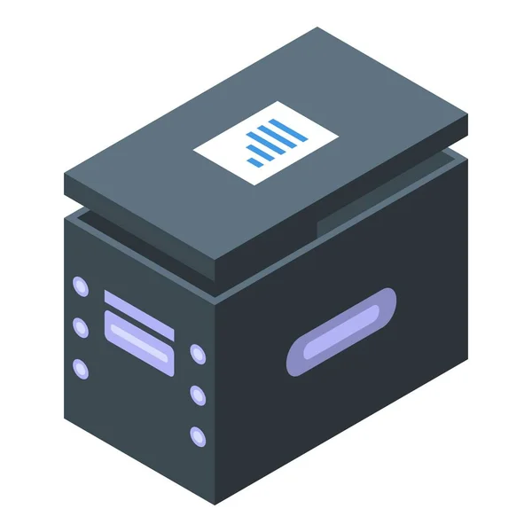 Icono de caja de documento de almacenamiento, estilo isométrico — Archivo Imágenes Vectoriales