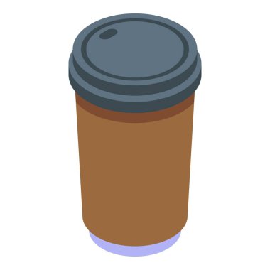 Plastik kahve fincanı simgesi, izometrik stil