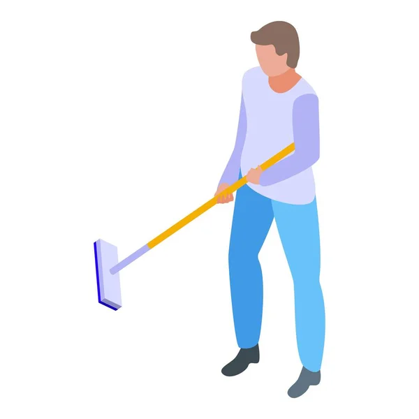 Καθάρισμα home habit icon, ισομετρικό στυλ — Διανυσματικό Αρχείο