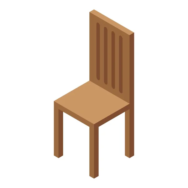 Icône de chaise de cuisine en bois, style isométrique — Image vectorielle