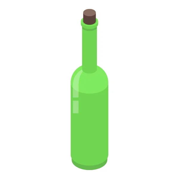 Icono de botella de vidrio de bebida, estilo isométrico — Vector de stock