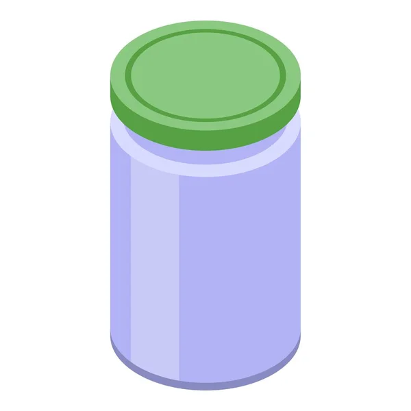 Food storage jar icon, isometric style — Stock Vector