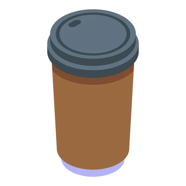 Plastic coffee cup icon, isometric style — Stock Vector