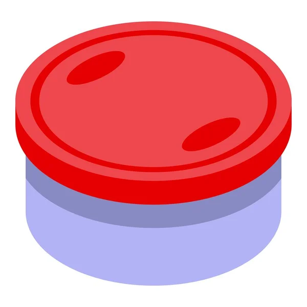 Ícone de recipiente de comida redonda, estilo isométrico — Vetor de Stock