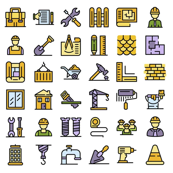 Müteahhit simgeleri vektörü düzleştir