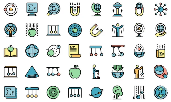 Newton dag pictogrammen set vector plat — Stockvector