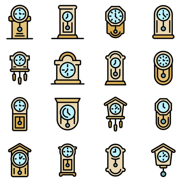 Péndulo iconos de reloj conjunto vector plano Ilustraciones De Stock Sin Royalties Gratis