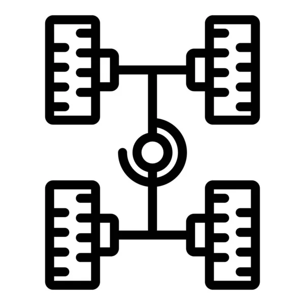 Autofahrwerk-Ikone, Outline-Stil — Stockvektor