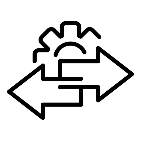 Gear szerkezetátalakítási ikon, körvonalazott stílus — Stock Vector