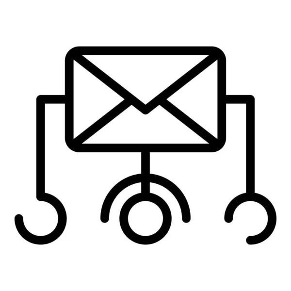 Иконка почтовой схемы, стиль набросков — стоковый вектор