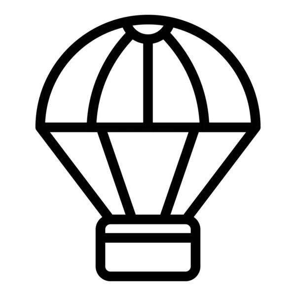 Boîte de livraison icône parachute, style contour — Image vectorielle
