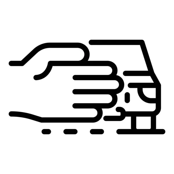 Ręczna ikona autostopowicza, w stylu zarysu — Wektor stockowy
