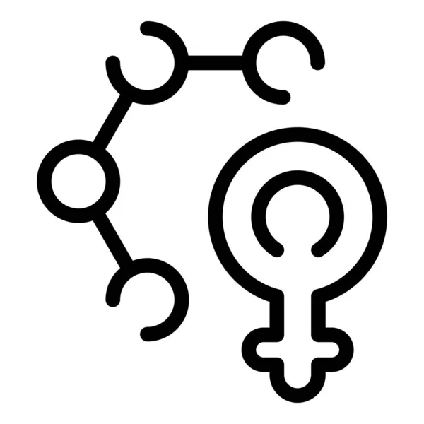 Γυναίκα ορμόνες εικονίδιο, περίγραμμα στυλ — Διανυσματικό Αρχείο